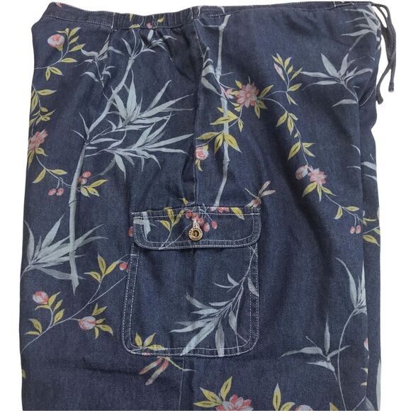 Sag Harbor Sport Tropical Lightweight Zip & Tie Wide Leg Cropped Jeans Blue XL - Picture 5 of 16